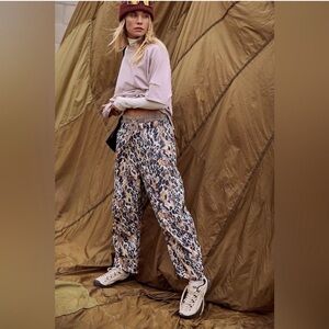 FP Movement by Free People Leopard Print Track Pants in Tan, Black & Cream
